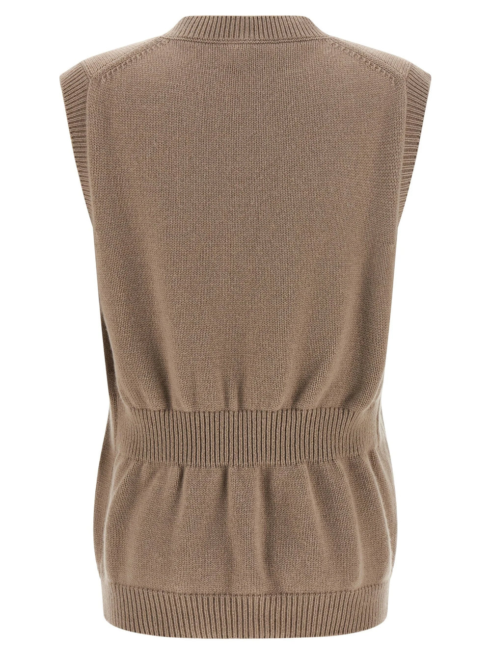 Fendi Beige Cashmere Sleeveless Jacket
