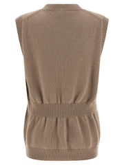 Fendi Beige Cashmere Sleeveless Jacket