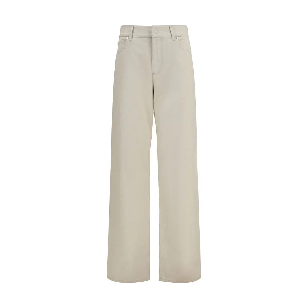 Jean Coupe Droite Beige en Coton Fendi - IT40 | M