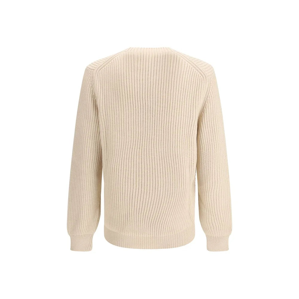 Fendi Beigefarbener Fleece-Pullover aus Wolle