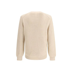 Fendi Beigefarbener Fleece-Pullover aus Wolle