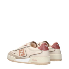 Fendi Beige Leather Low Top Sneakers - EU39/US9