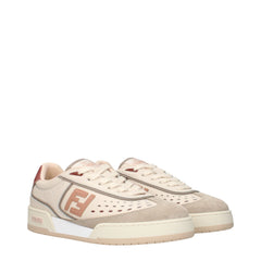 Fendi Beige Leather Low Top Sneakers - EU39/US9