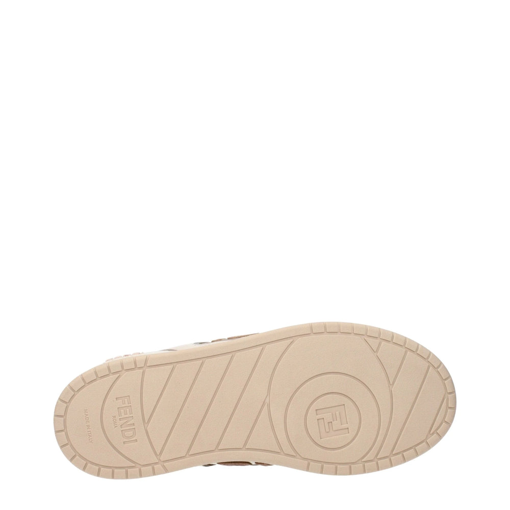 Fendi Beige Leather Low Top Sneakers - EU39/US9