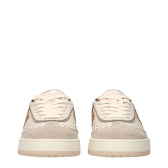 Fendi Beige Leather Low Tops
