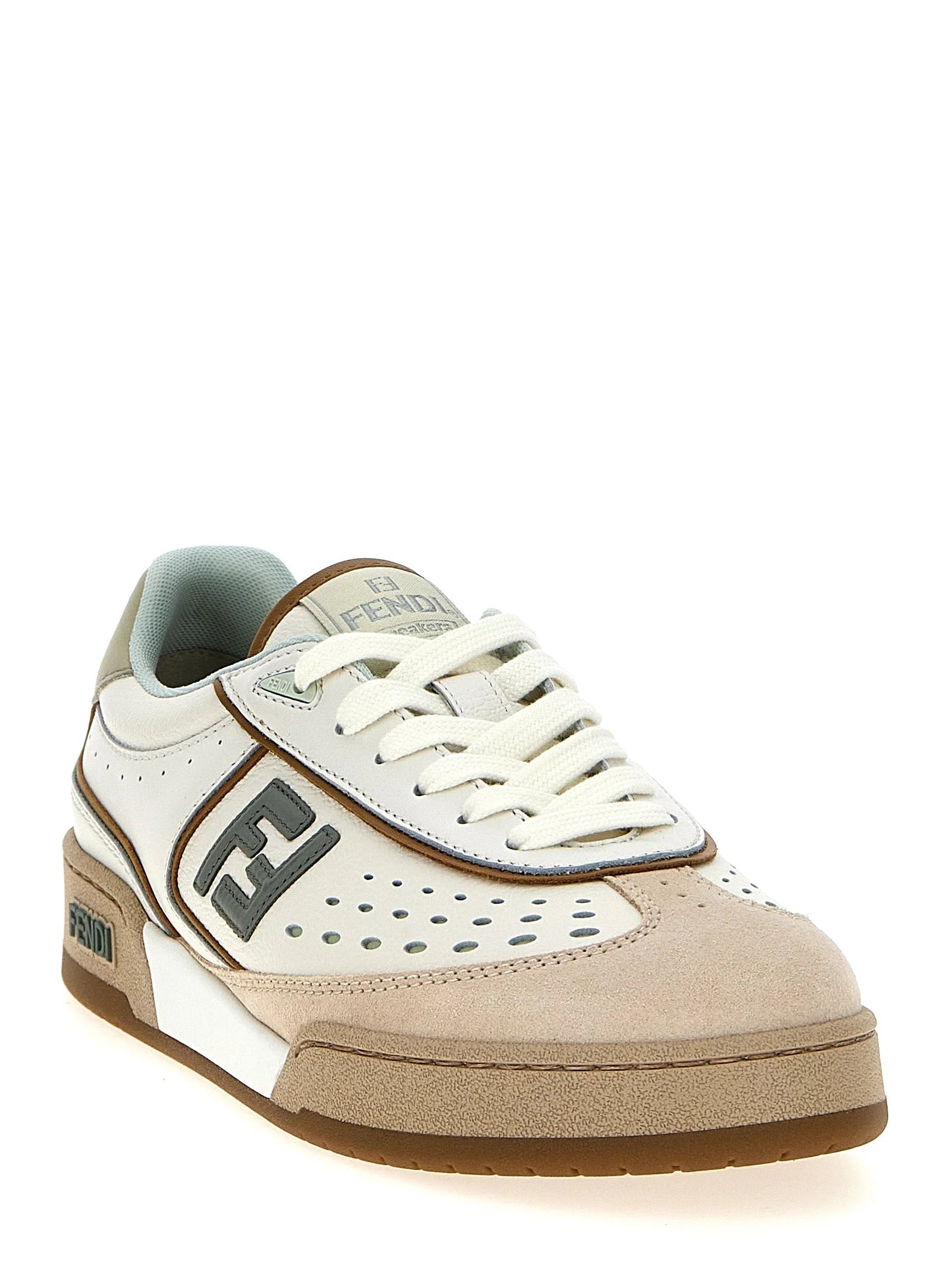 Fendi Beige Leather Sneakers - EU40/US10