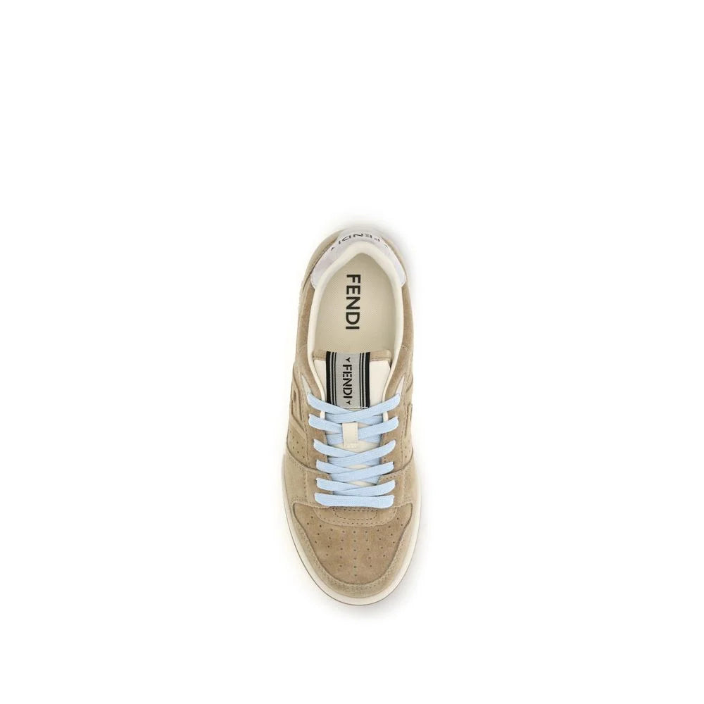 Fendi Beige Suede Leather Sneakers - EU 38 | US 5