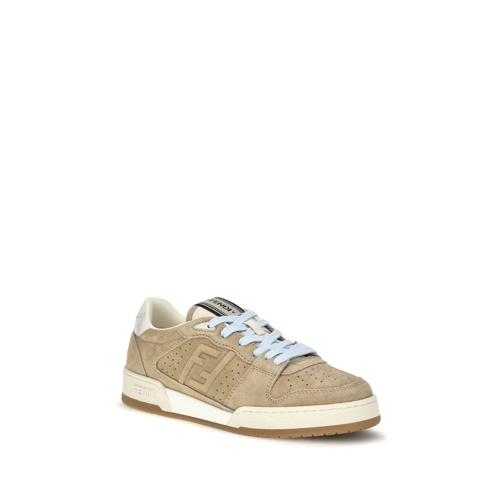 Fendi Beige Suede Leather Sneakers - EU 38 | US 5