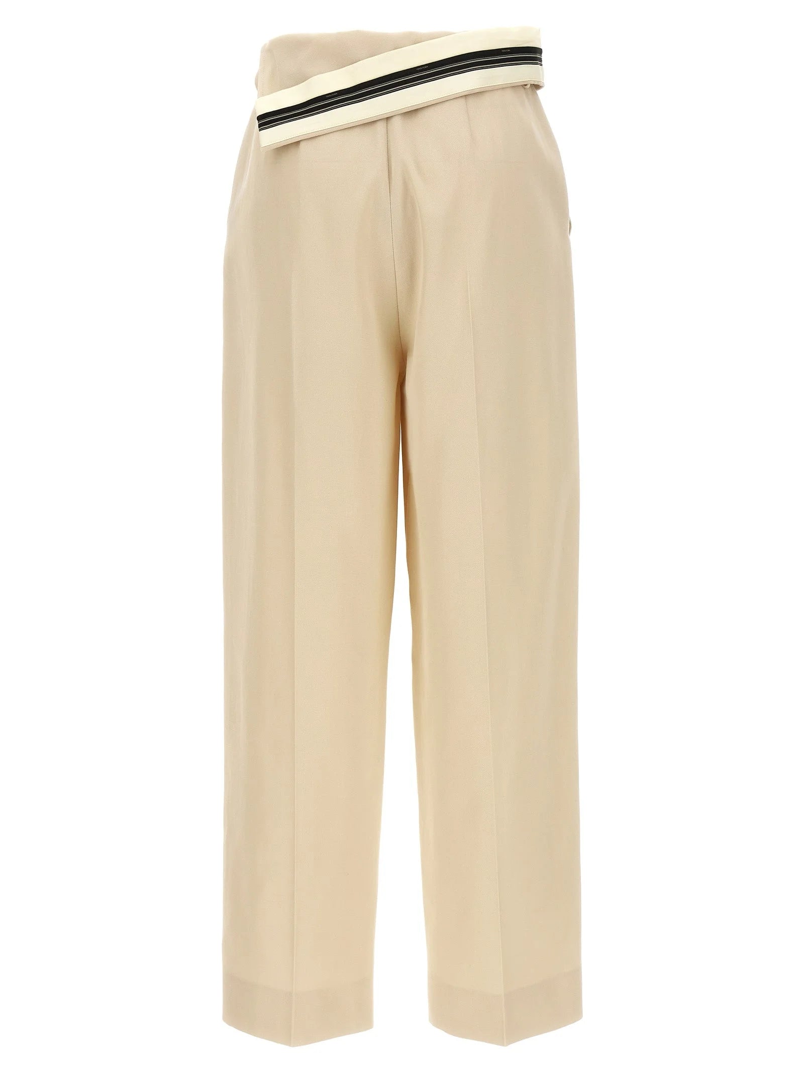 Fendi Beige Wool Casual Pants - IT44