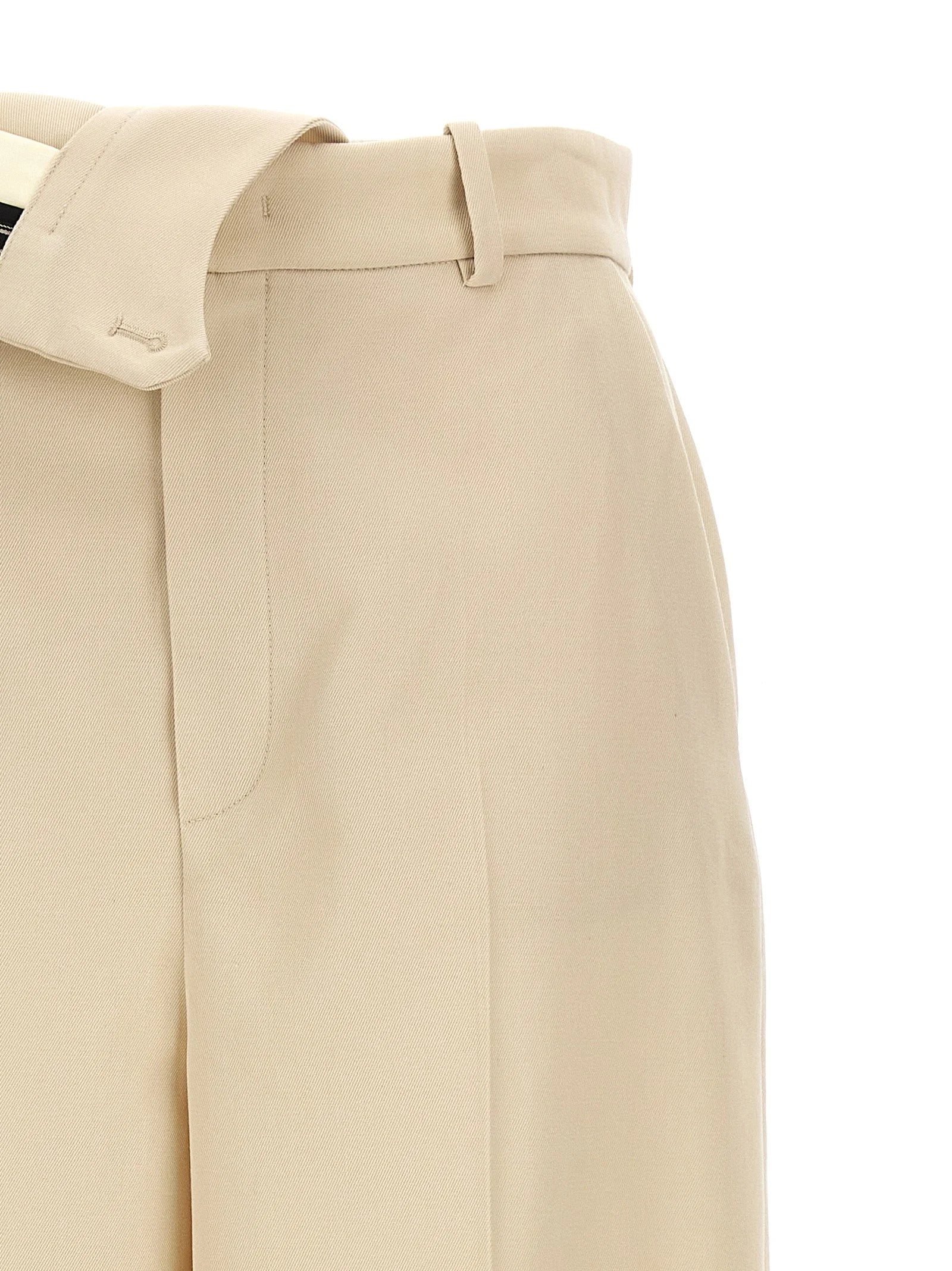 Fendi Beige Wool Casual Pants - IT44