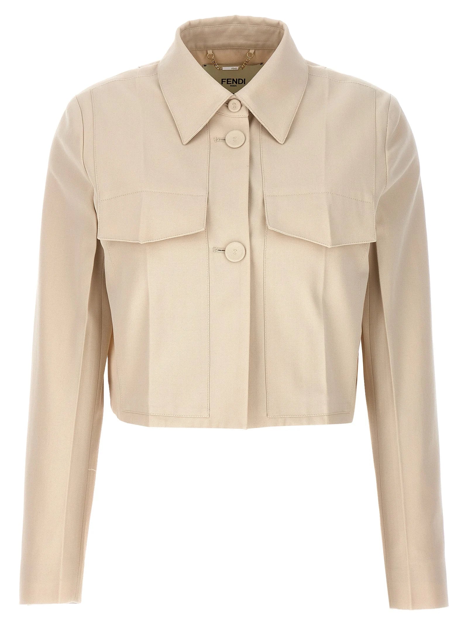 Fendi Beige Wool Full-Length Jacket