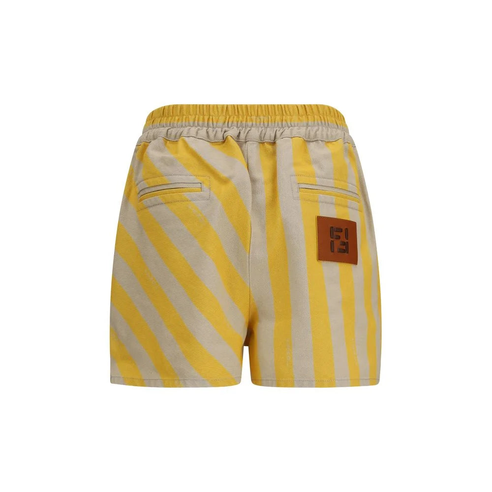 Fendi Bicolor Cotton Bermuda Shorts - IT38 | S