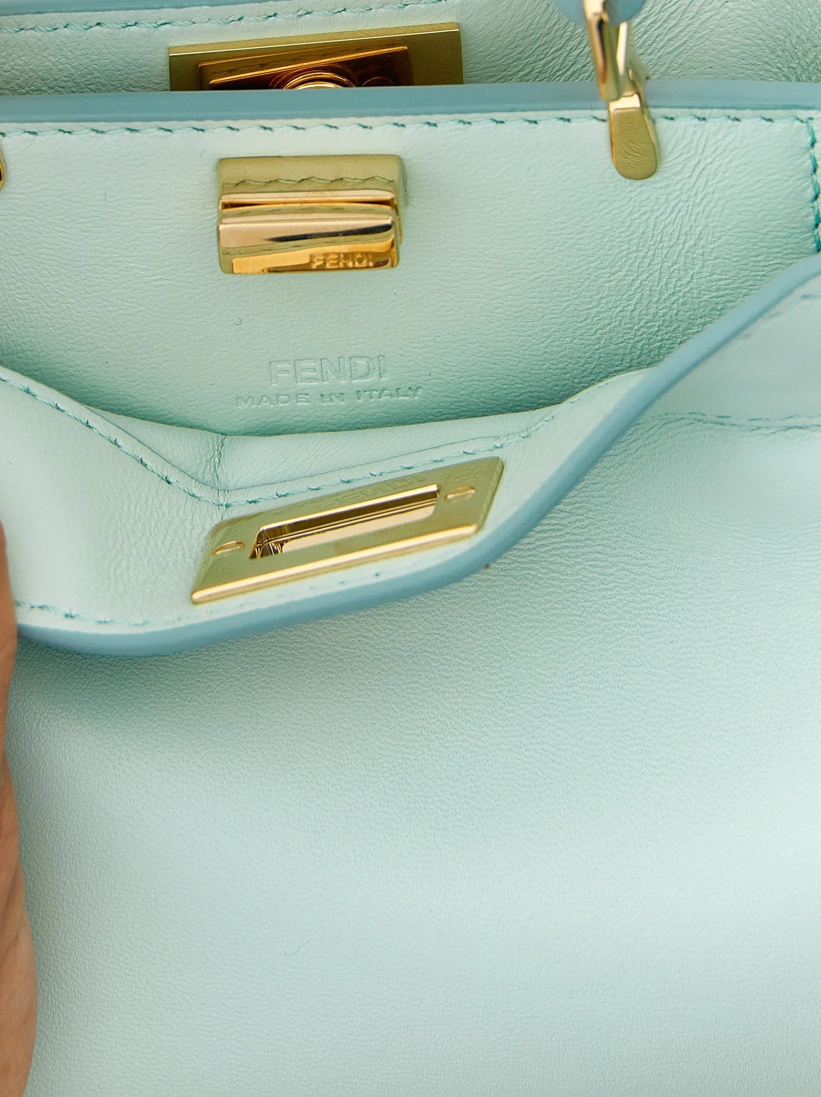 Fendi Bicolor Lamb Leather Handbag