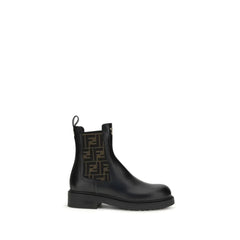 Fendi Black Calf Leather Bos Taurus Ankle Boots - EU36/US6
