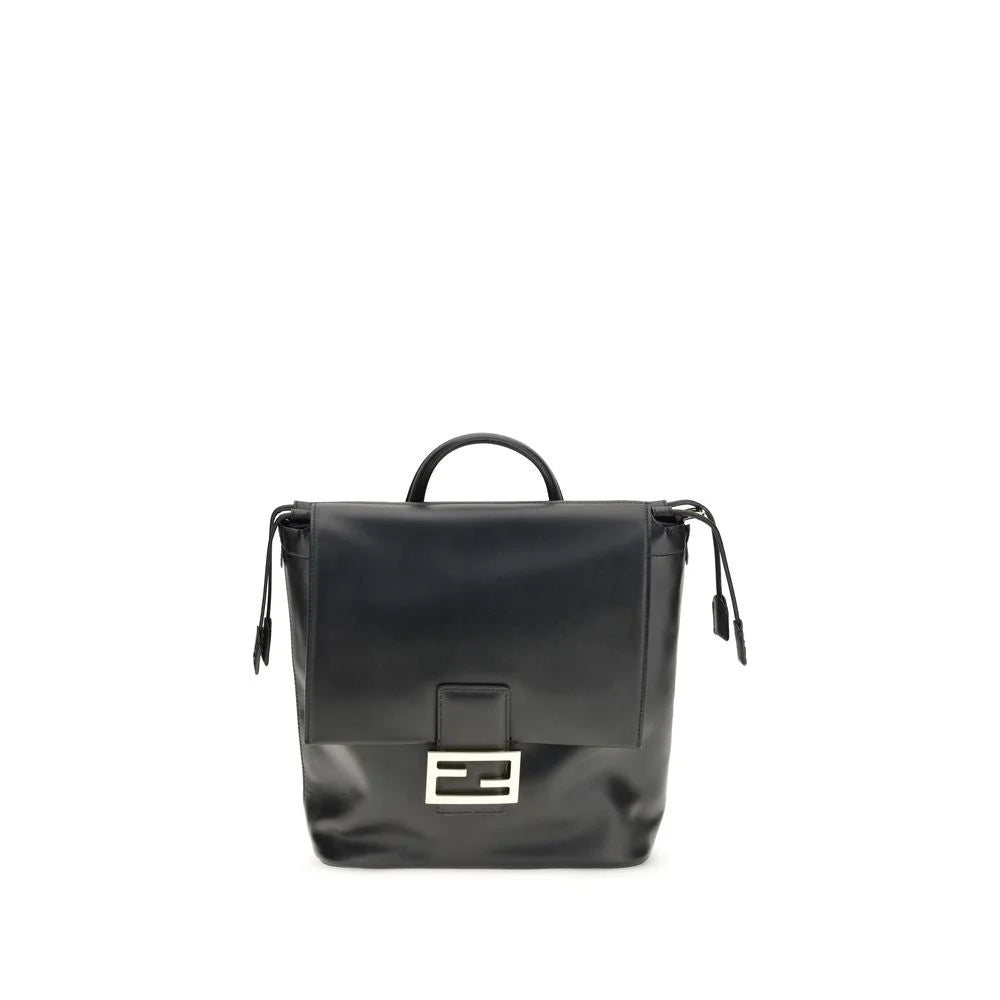 Fendi Black Calf Leather Bos Taurus Backpack