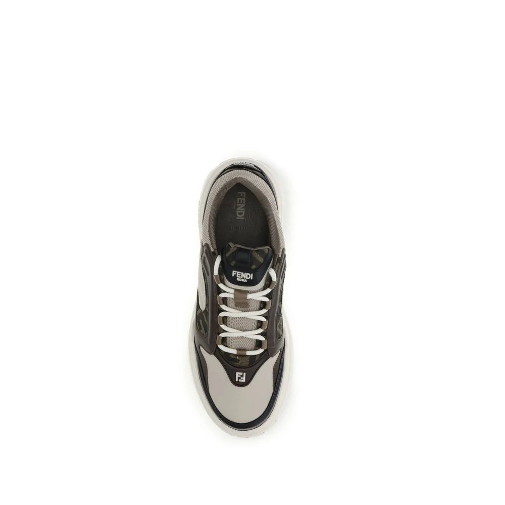 Fendi Black Calf Leather Bos Taurus Chunky Sneakers - EU41.5/US8.5