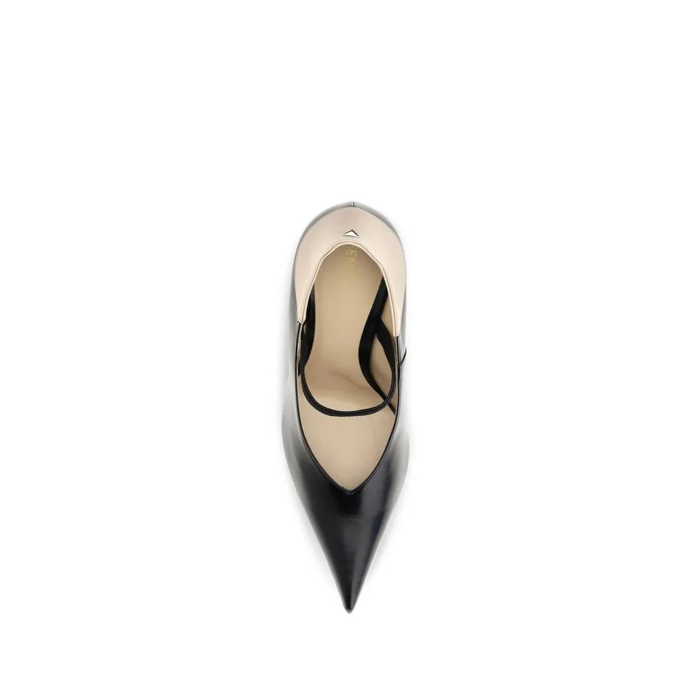 Fendi Black Calf Leather Bos Taurus High Heel Pumps
