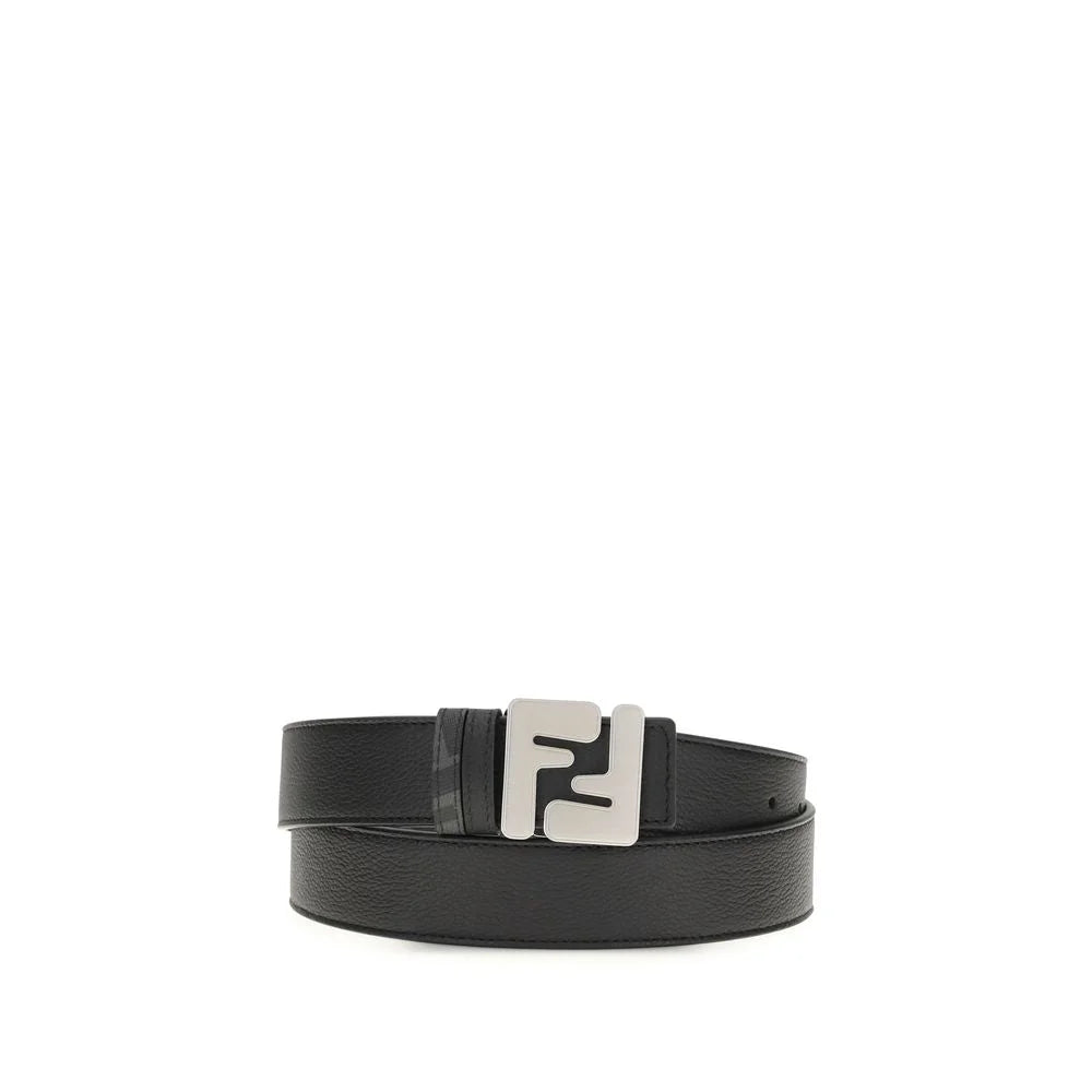 Fendi Black Calf Leather Bos Taurus Regular Belt - 115 cm / 46 Inches