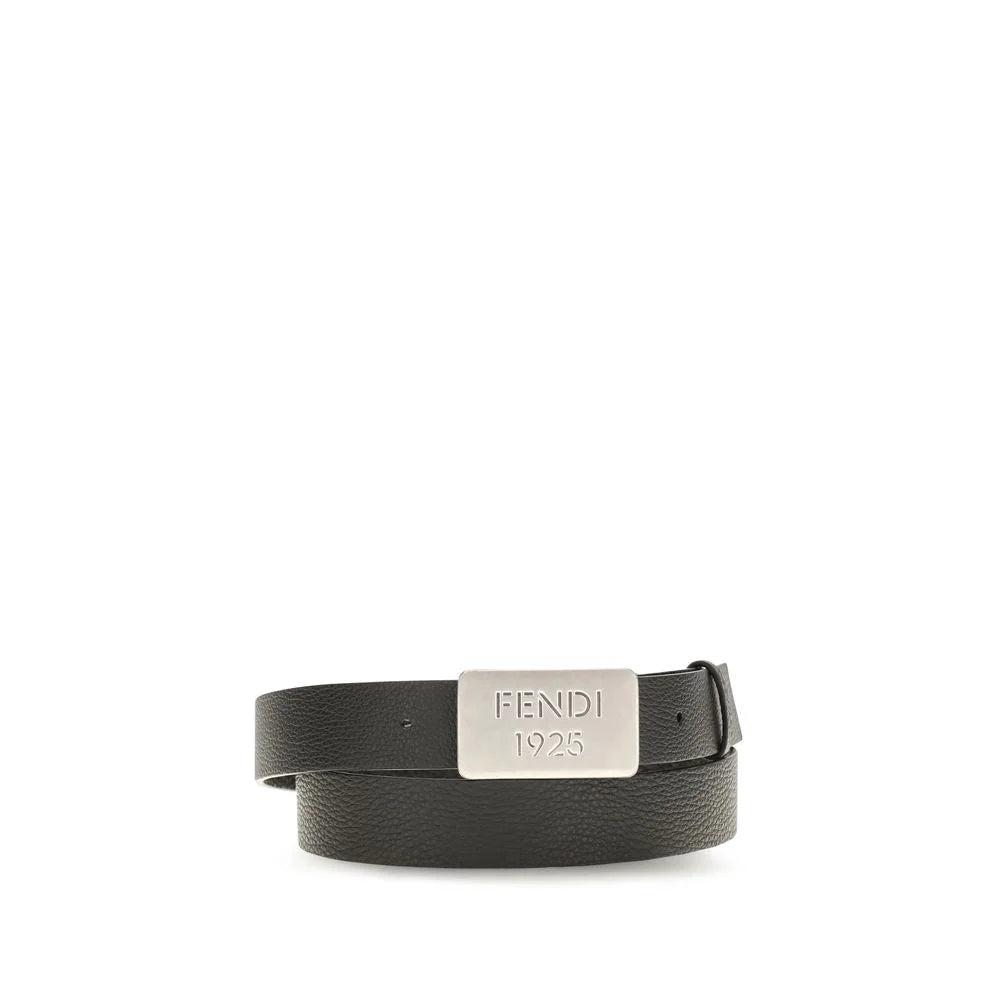 Fendi Black Calf Leather Bos Taurus Regular Belt