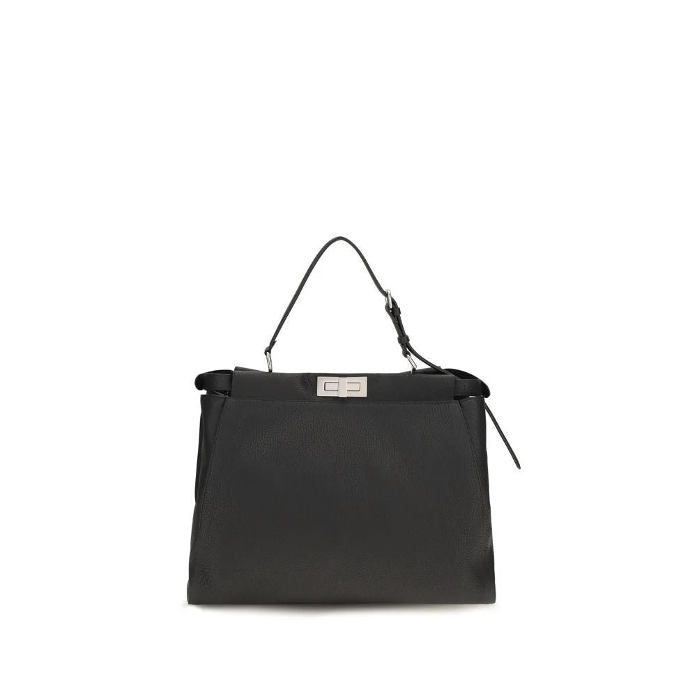 Fendi Black Calf Leather Bos Taurus Shoulder Bag