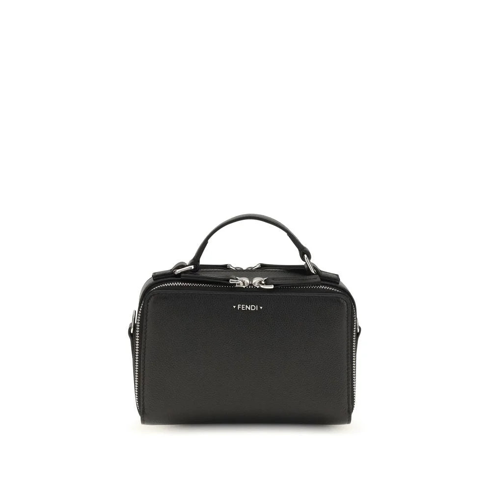 Fendi Black Calf Leather Bos Taurus Shoulder Bag