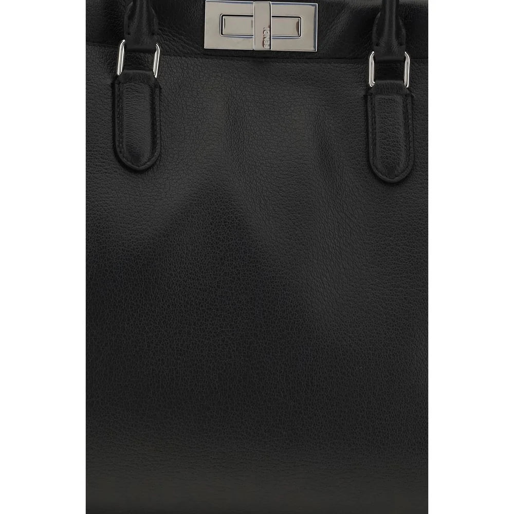 Fendi Black Calf Leather Bos Taurus Shoulder Bag