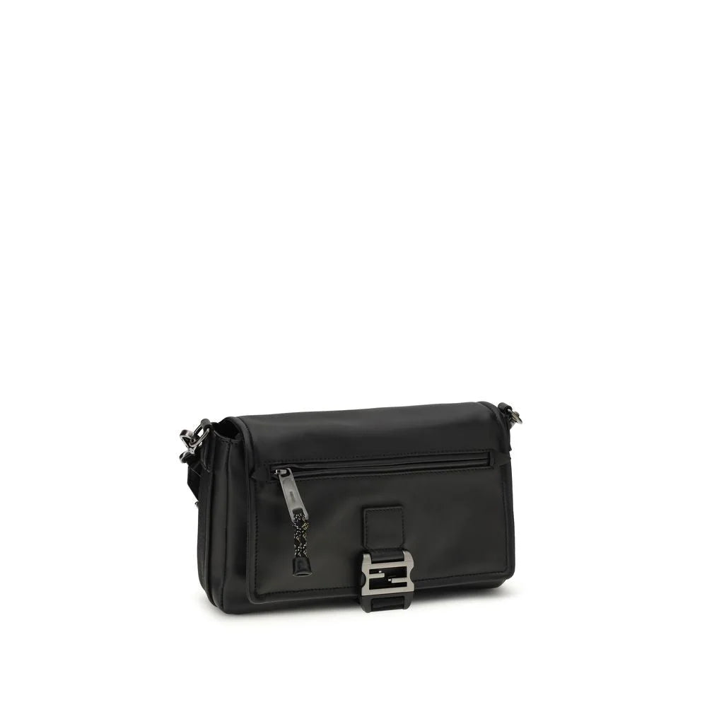 Fendi Black Calf Leather Bos Taurus Shoulder Bag