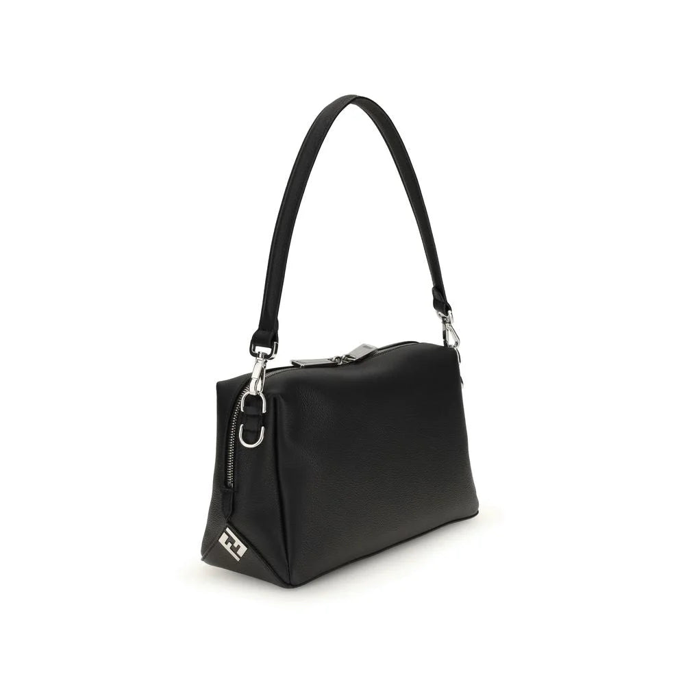 Fendi Black Calf Leather Bos Taurus Shoulder Bag - Shoulder Bags