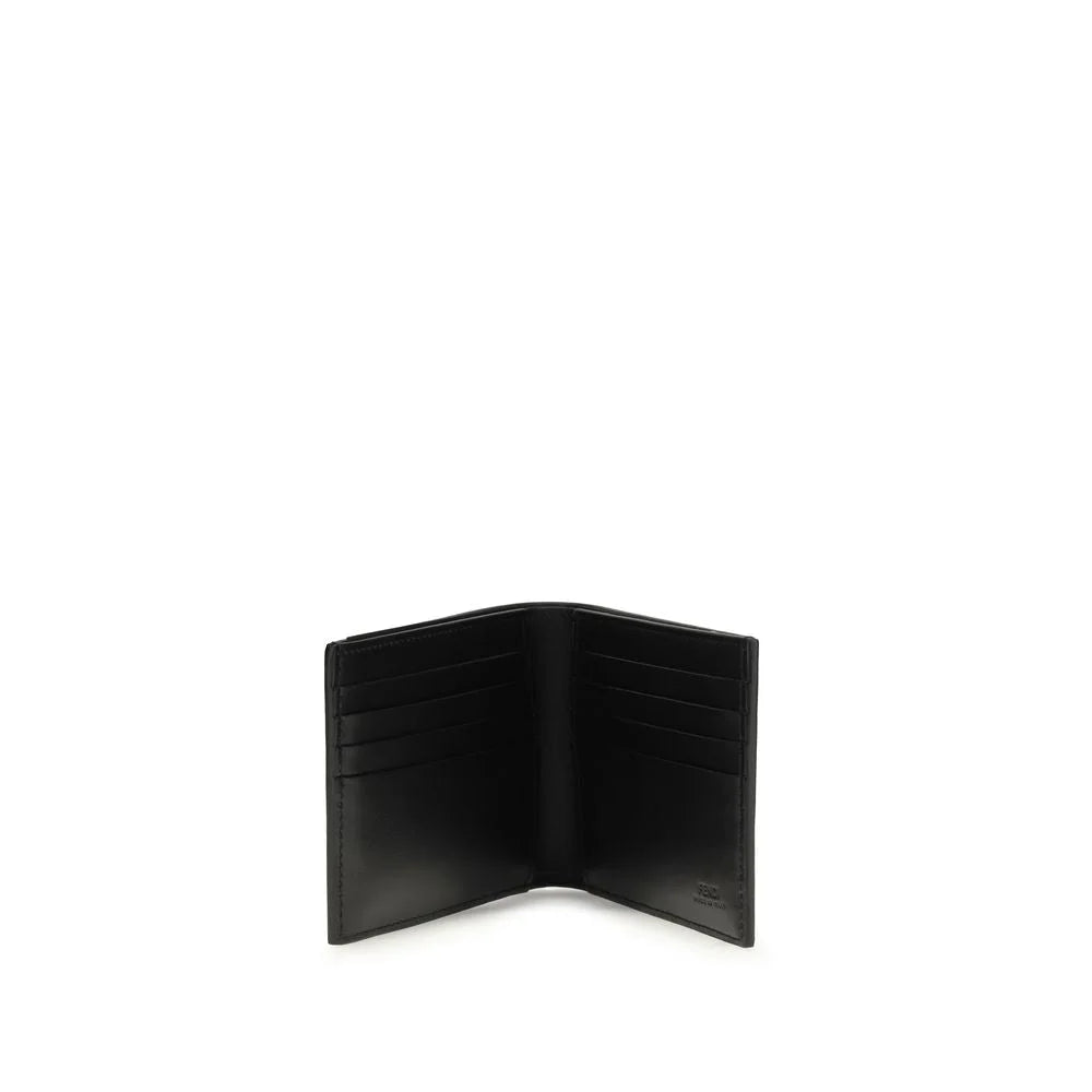 Portefeuille en cuir de veau noir Fendi