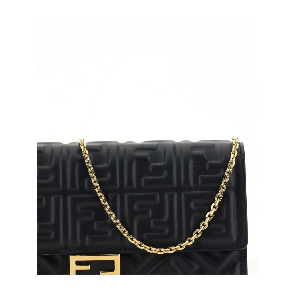 Fendi Black Calf Leather Bos Taurus Wallet