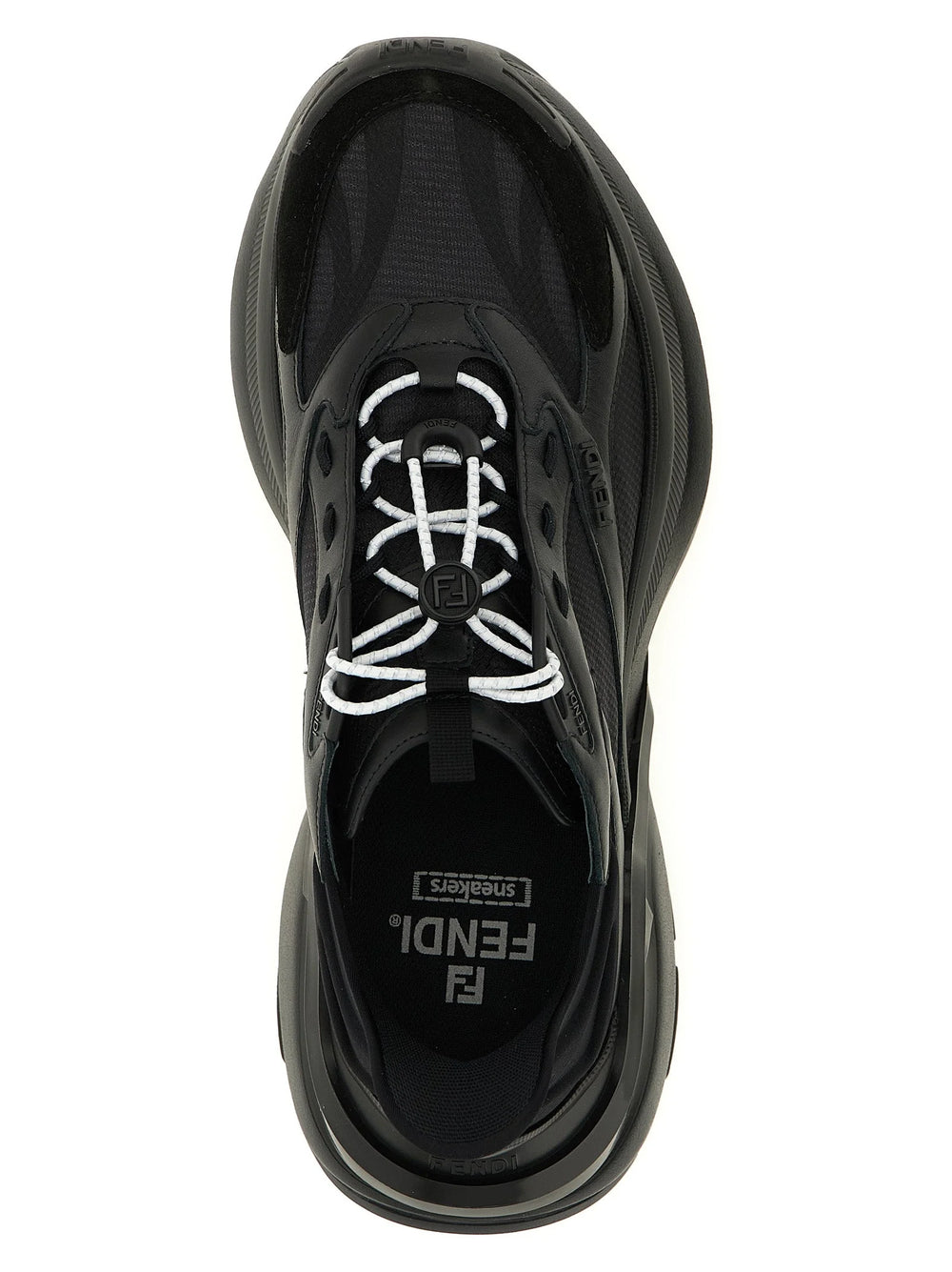 Fendi Black Calfskin Athletic Sneakers