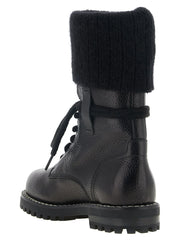 Fendi Black Calfskin Lace-Up Boots