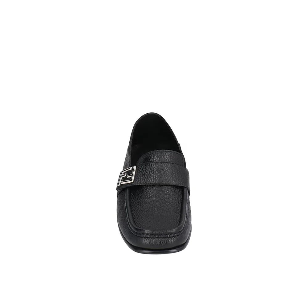 Fendi Black Calfskin Slip-On Loafers - EU44/US11