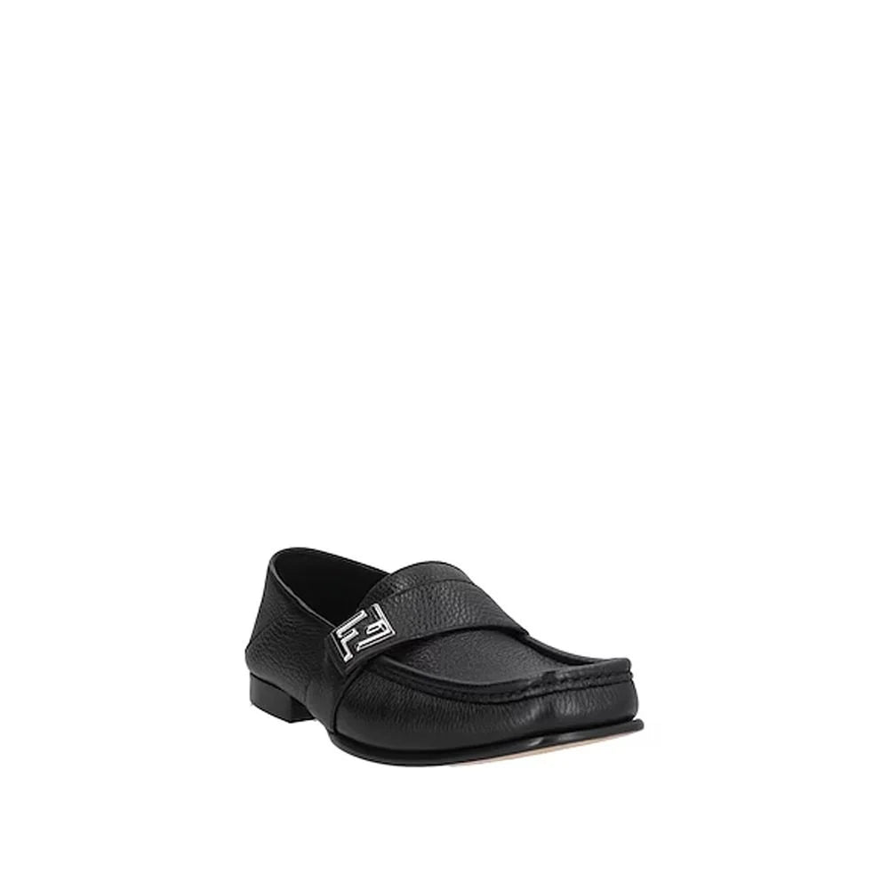 Fendi Black Calfskin Slip-On Loafers - EU44/US11