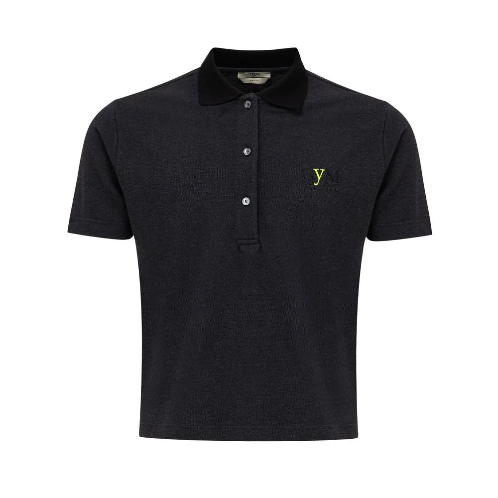 Fendi Black Cotton Polo Shirt - IT40 | M - Polos