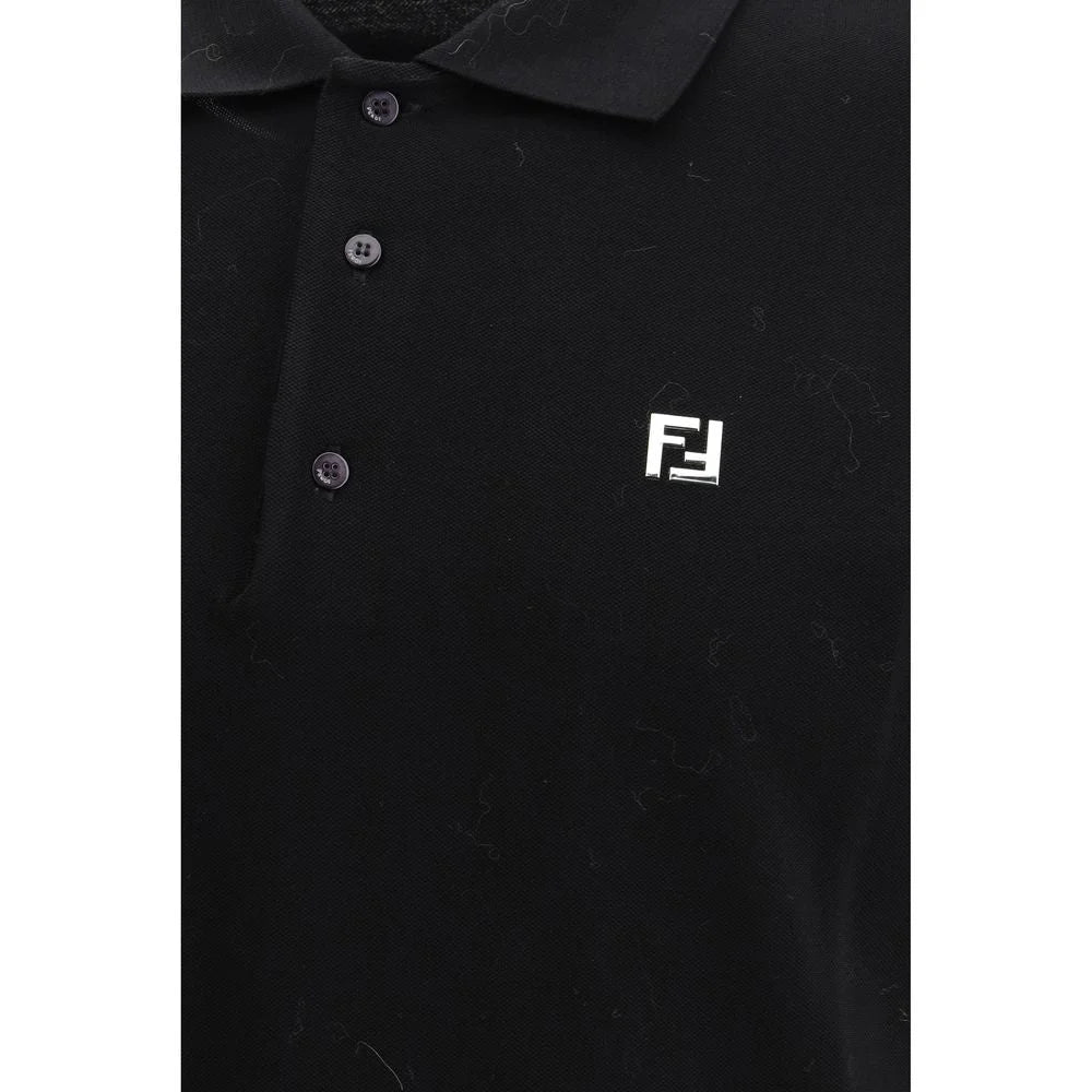 Fendi Black Cotton Polo Shirt - M