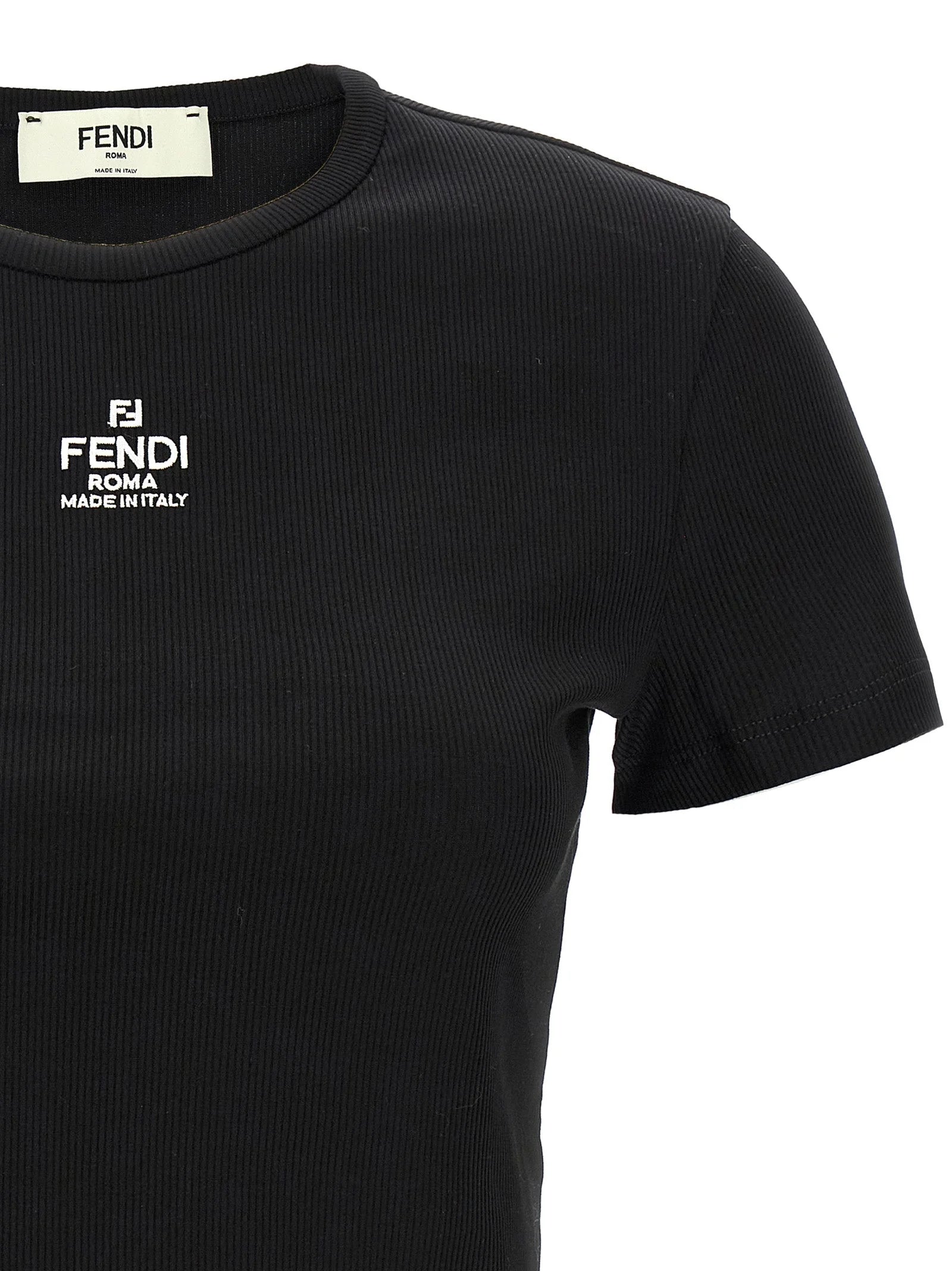 Fendi Black Cotton T-Shirt - L