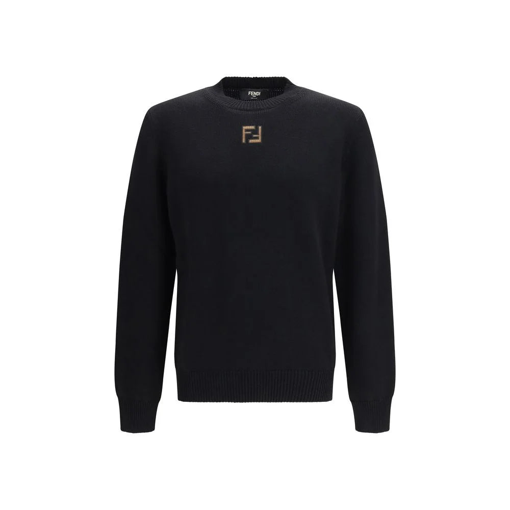 Fendi Black Fleece Wool Sweatshirt