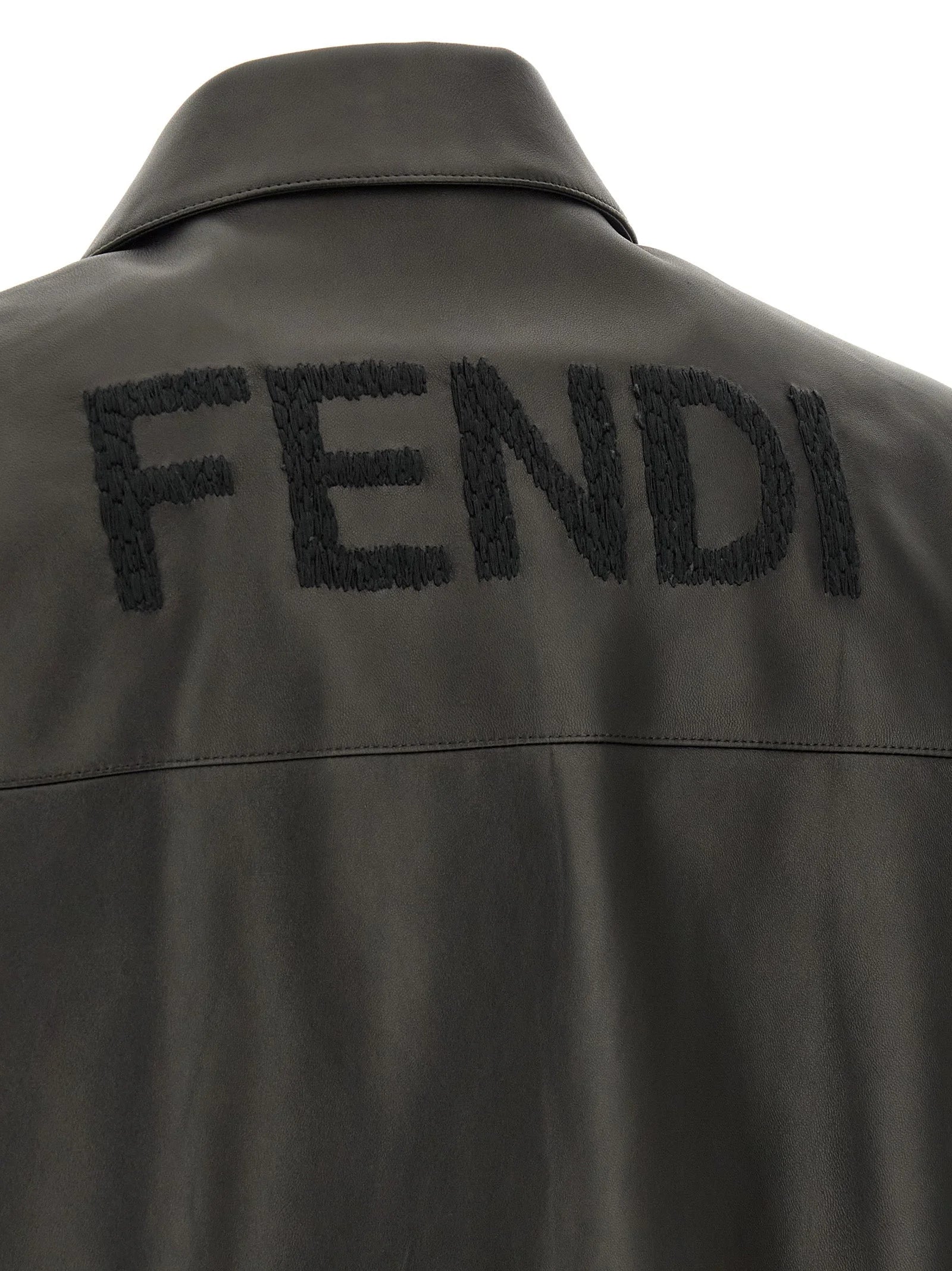 Fendi Black Lamb Leather Leather Jacket