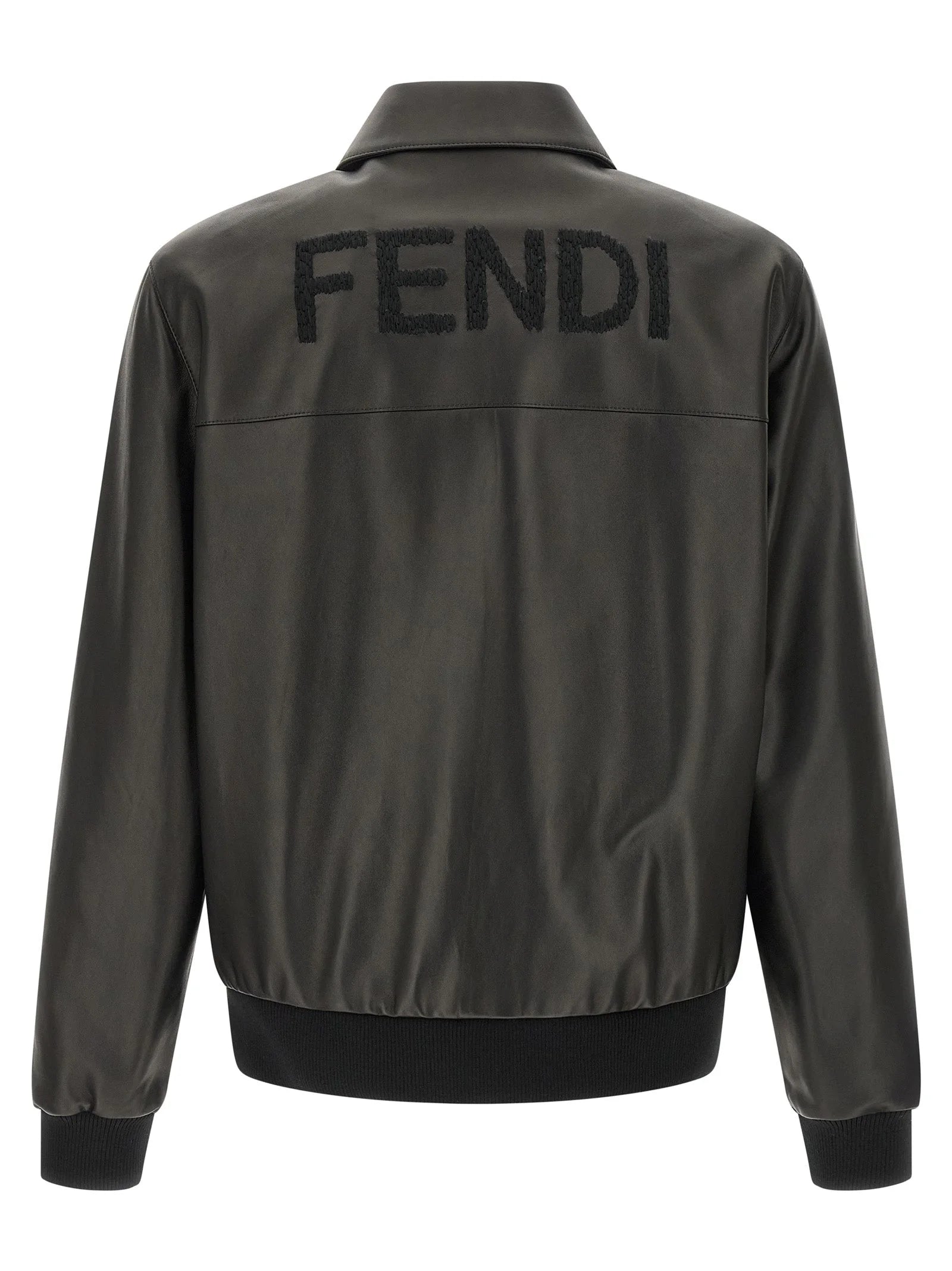 Fendi Black Lamb Leather Leather Jacket