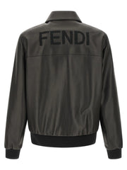 Fendi Black Lamb Leather Leather Jacket