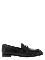 Fendi Black Lamb Leather Slip-On Loafers