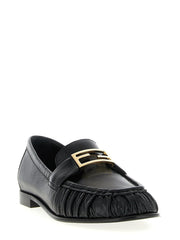 Fendi Black Lamb Leather Slip-On Loafers