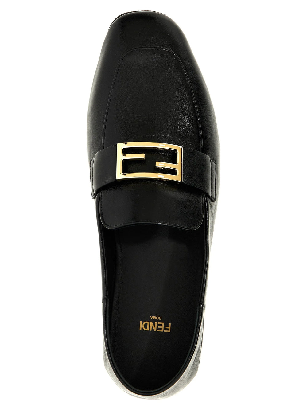 Fendi Black Lamb Leather Slip-On Loafers