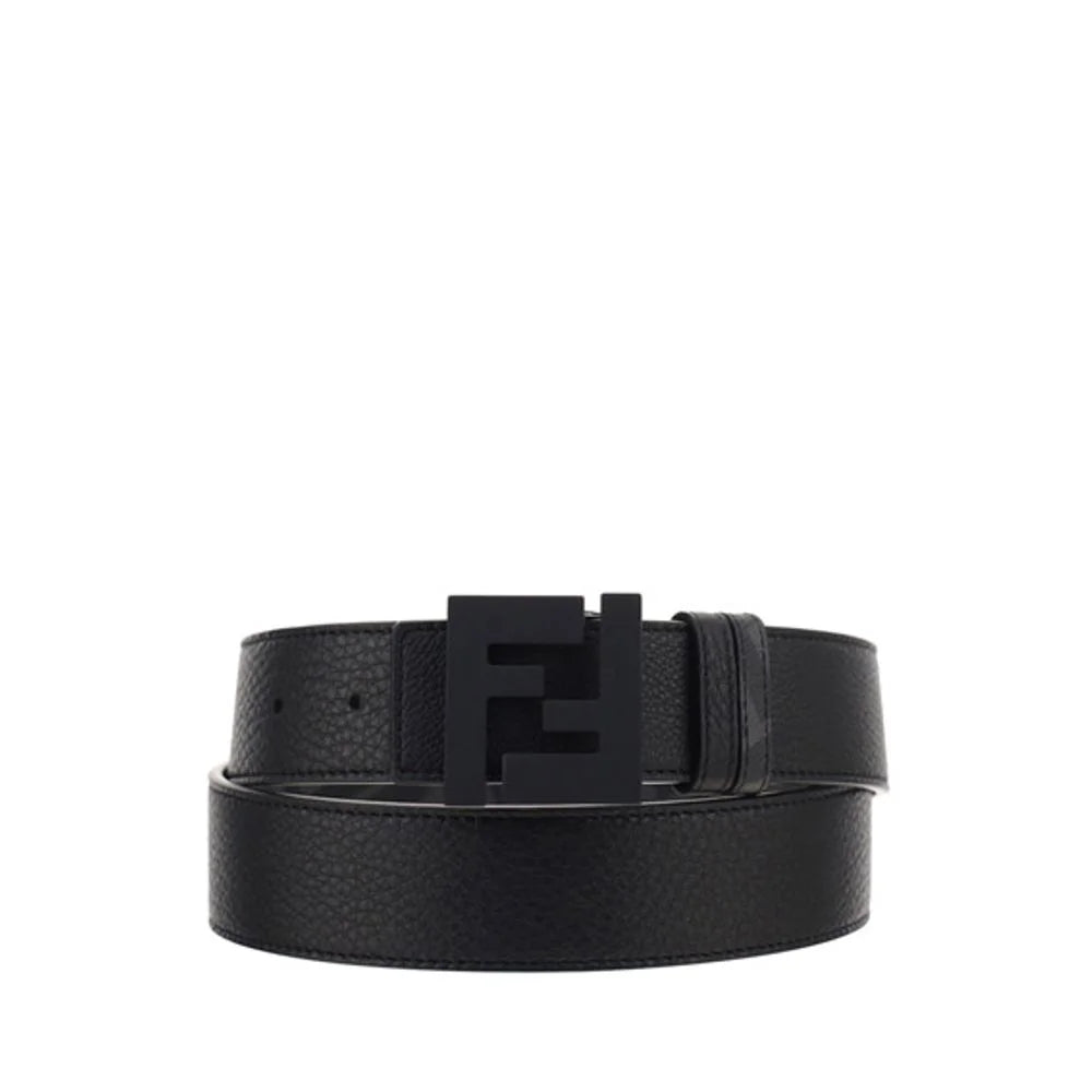 Fendi Black Leather Regular Belt
