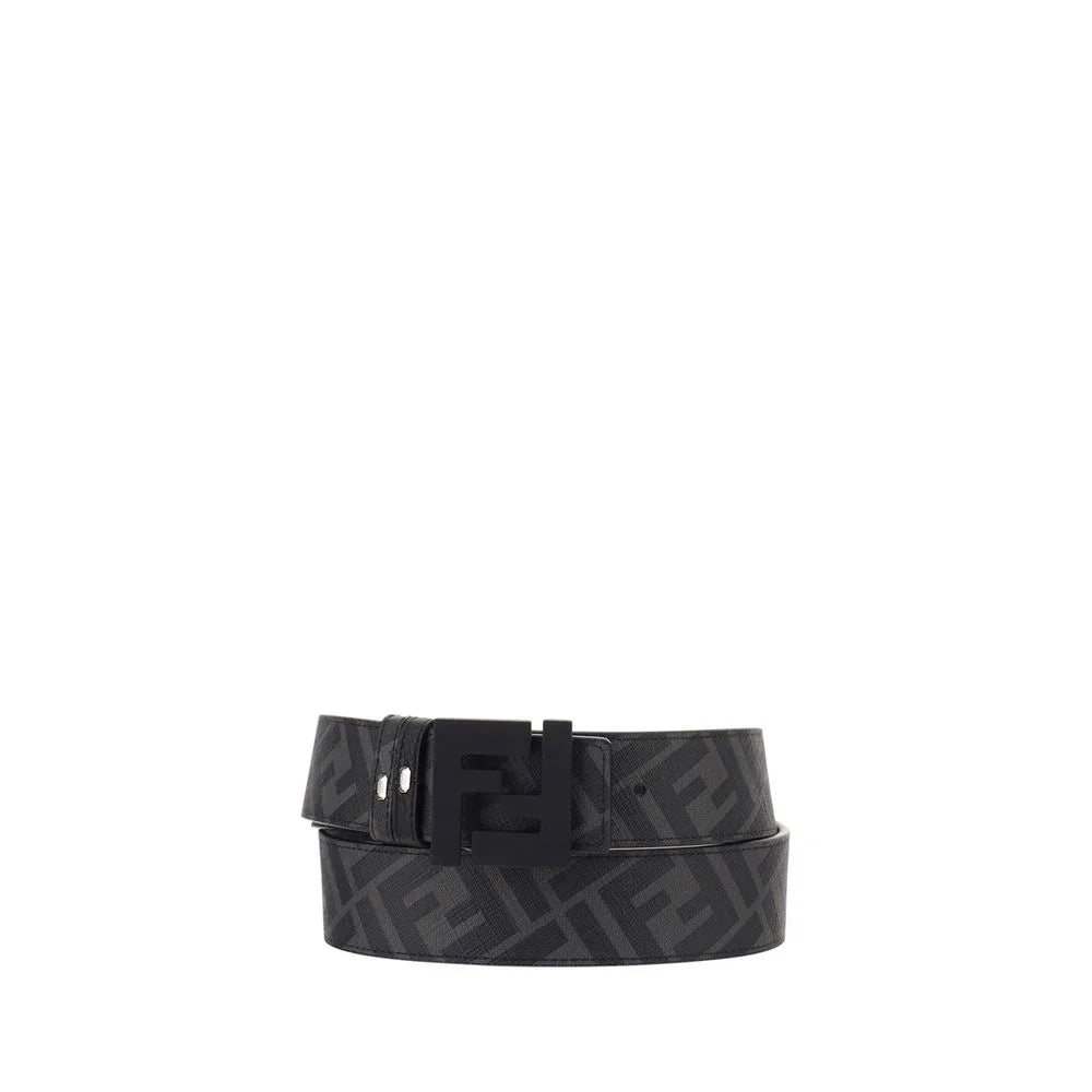 Fendi Black Leather Regular Belt