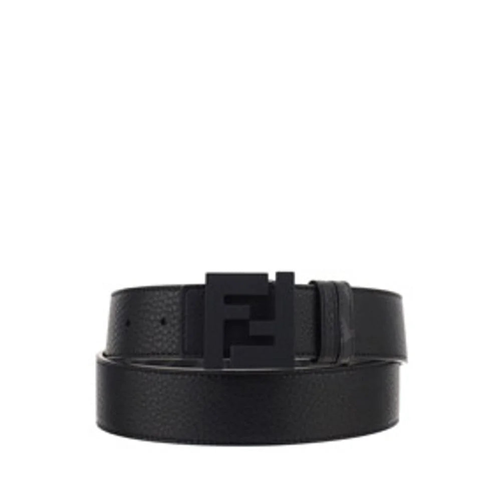 Fendi Black Leather Regular Belt