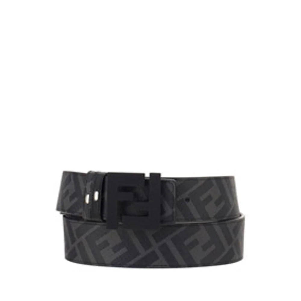 Fendi Black Leather Regular Belt