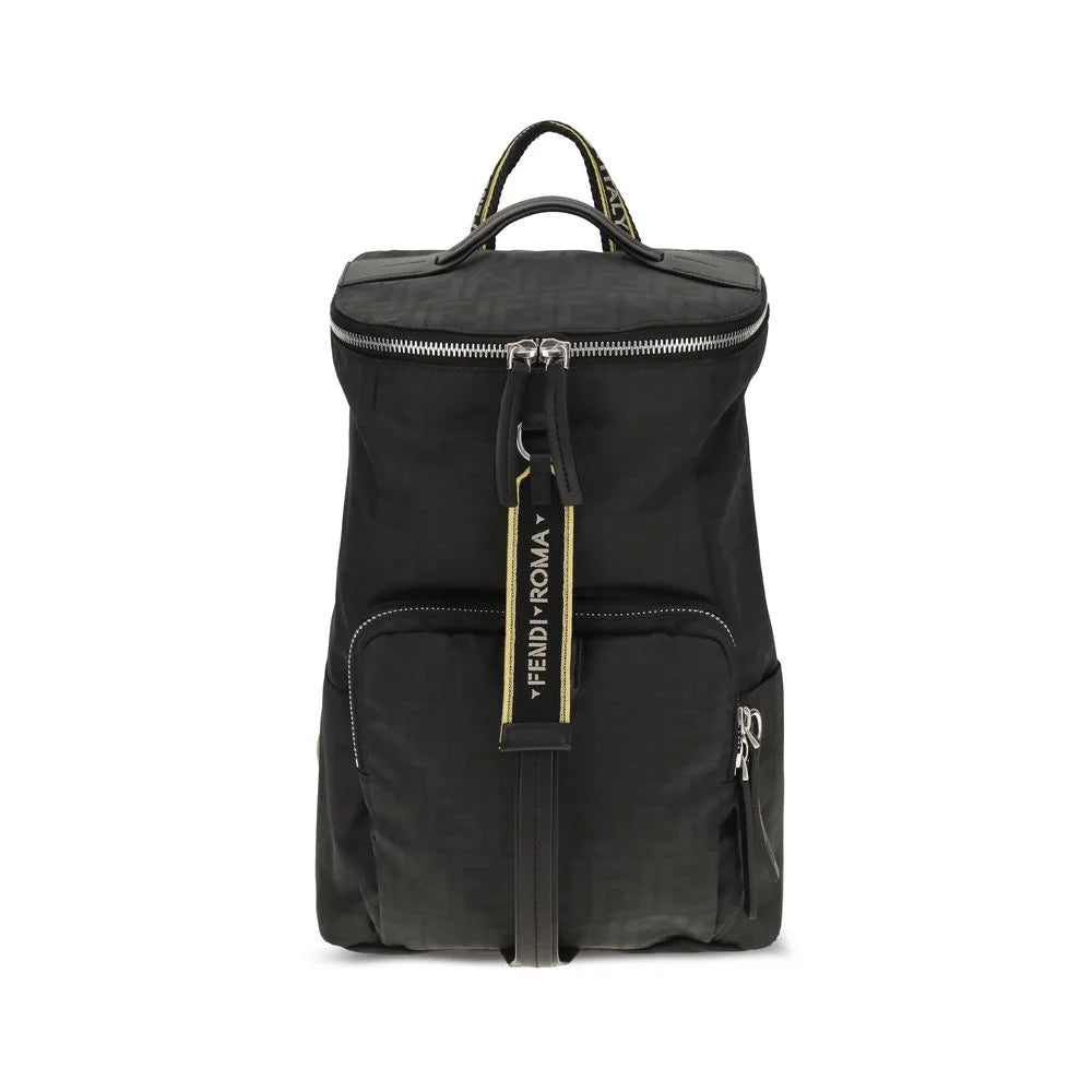 Fendi Black Polyester Backpack