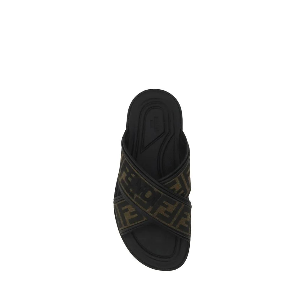 Fendi Black Rubber Slippers